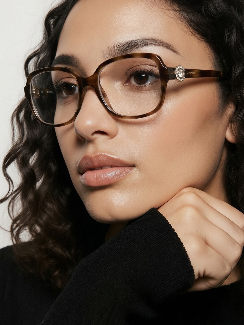 Vogue Tortoiseshell Square Women's Eyeglass Frames- Brown
